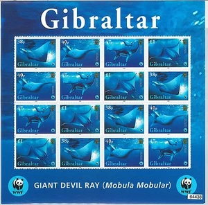 64438 - GIBRALTAR - STAMPS - 2006 WWF: FISH Manta MINIATURE SHEETS - Picture 1 of 1