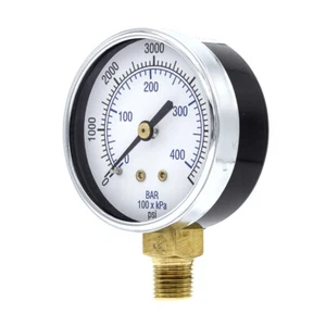 Dry Lower Mount Pressure Gauge with 2.5" Dial, 0-6000 PSI, 1/4" Male NPT - Picture 1 of 8