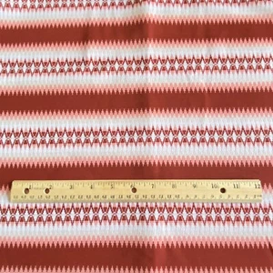 1 YD 1970s Double Knit Polyester Fabric Sienna Geometric Stripe - Picture 1 of 4