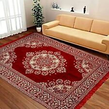 Premium Chennille Living Room Carpet Area Rug, Durries Cotton 4 X 6 Feet, 2 Pc