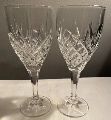 2 Godinger Dublin Shannon Collection Crystal Water Goblet /Wine Glasses 10oz. 8" - Image 1 of 3