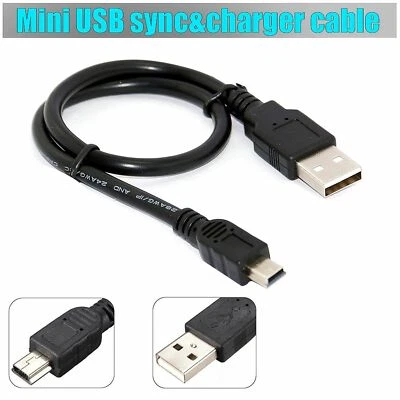 5FT USB 2.0 A Male to Mini 5 Pin B Data Charging Cable Cord for GPS Camera MP4  - Image 1 of 4