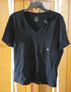 VENEZIA Women's V-Neck T-Shirt Sz 18 20 Black Short Sleeve Classic Casual - Picture 1 of 5
