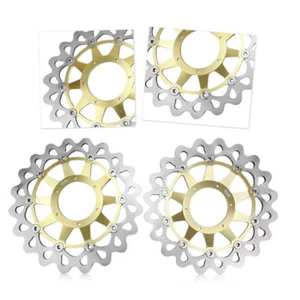 Front Steel Brake Disc Rotors Gold Fit Honda CBR1000RR 2008 2009 2010 2011 motor - Picture 1 of 5