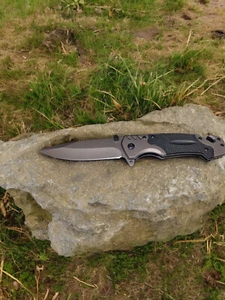 Robustes Klappmesser – Edelstahlklinge, Metallgriff & Lasergravur nach Wunsch - Bild 1 von 3