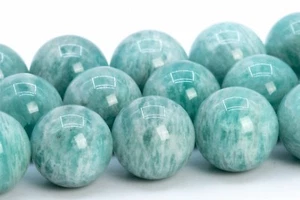 11-12MM Genuine Natural Lake Green Amazonite Beads Grade AA Round Loose Beads - Picture 1 of 4