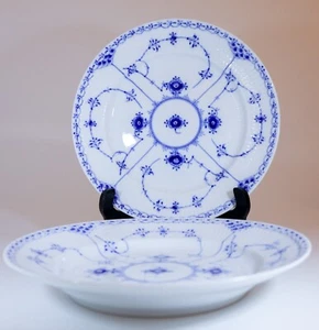 2 Piatti #572 (621) - Blu Scanalato - Royal Copenhagen - Mezzo Pizzo - 1° Qualità - Foto 1 di 5