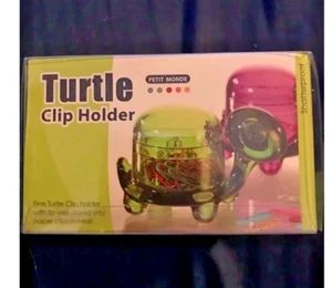 Turtle Paper Clip Dispenser Holder! Office Accessory Desk Decor - Picture 1 of 6