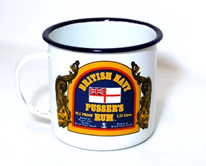 Tazza vintage Pusser's Rum latta metallo British Royal Navy Inghilterra - Foto 1 di 6
