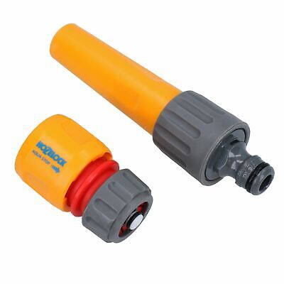 Hozelock Twist Spray Nozzle Garden Hose Pipe Water Gun & Aqua Stop Fitting • 10.99£