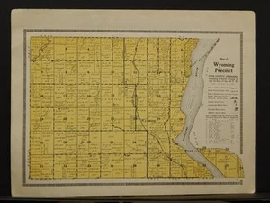 Nebraska Otoe County Map Wyoming Precint (Township) 1917 Y8#92 - Picture 1 of 1