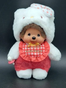 Monchhichi x Hello Kitty 50th Anniversary 8" Gingham Bib Doll - Picture 1 of 4