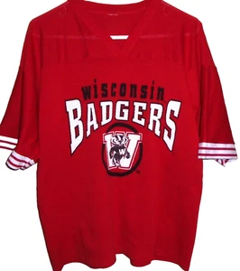 Vintage 1990s WISCONSIN BADGERS t shirt mesh jersey X-Large - Bild 1 von 1