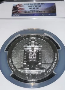2010 Hot Springs America the Beautiful 5 Oz Silver Coin NGC MS69 DPL - Picture 1 of 3