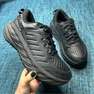 Hoka One One Bondi SR Triple schwarze Damen-Ledersneaker Größe 9,5 Schuhe - Bild 1 von 9