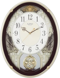 RHYTHM Small Wall Clock with 18 Melodies, Brown,4MN523RH06 - Picture 1 of 3
