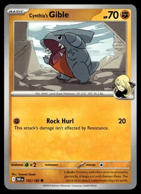 Cynthia's Gible 102/182 SV10: Destined Rivals - Image 1 of 2