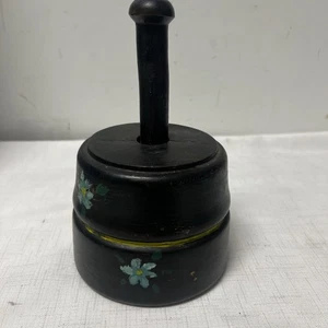 DE COLECCIÓN ANTIGUO AMERICANO MADERA MANTEQUILLA MOLDE SELLO PIÑA DISEÑO PRENSA MADERA - Imagen 1 de 9