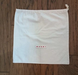 Marni Dust Bag Designer Medium Crema Stoccaggio Viaggio Coulisse 14,5" x14,75" - Foto 1 di 6