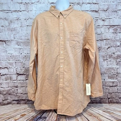 Camisa informal de algodón con botones de manga larga tejida coral de Sonoma para hombre XXL Foto 1 de 4
