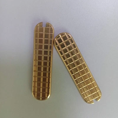 1 par de básculas de mango de cuchillo de latón para navajas suizas Victorinox 58 mm Foto 1 de 4