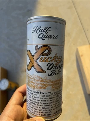 16oz LUCKY DRAFT STRAIGHT STEEL PULL TAB BEER CAN #155-30 - Image 1 of 4