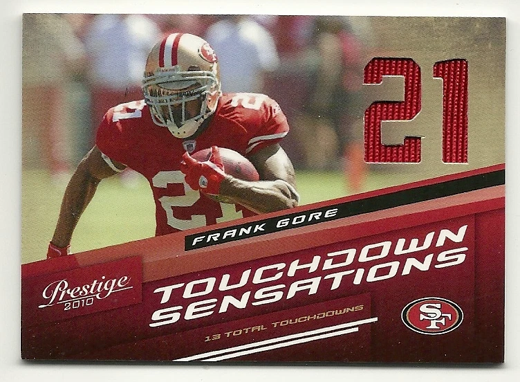 10 Prestige-Touchdown Sensations Materials-Frank Gore-131/250 - Image 1 of 1