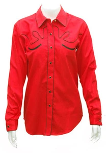 NEW! WOMEN'S Retro Western Show Shirt RED Size XL - Picture 1 of 3