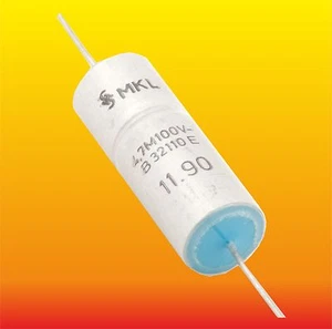 4,7 uF 100 V MENS MKL CELLULOSE-ACETAT AXIALE AUDIOKONDENSATOREN - Bild 1 von 2