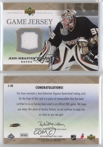 2007-08 Upper Deck Game Jersey Series 1 Jean-Sebastien Giguere #J-JG