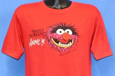 Camiseta roja vintage años 80 MUPPETS ANIMAL WANT WOMAN JIM HENSON MUPPET SHOW MEDIANA M Foto 1 de 4