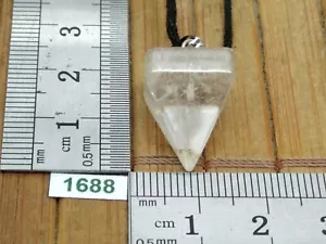 Pendentif POINTE PYRAMIDE en CRISTAL DE ROCHE + cordon reglable reiki collier - Imagen 1 de 2