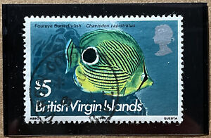 1975 Virgin Islands $5 4-Eyed Butterfly Fish | Sg #346 Sc #300 Mi #300I | Used