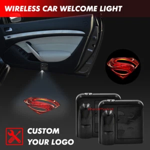 Car Door Red Superman Symbol LED Projector Ghost Shadow Light Wireless Infrared - Picture 1 of 6