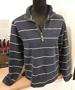 Toggi Striped Long Sleeved ¼ Zip Rugby Type Top UK 14 - Thick 100% Cotton - Picture 1 of 12