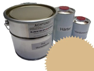 1,5 Liter Set 2K Bodenfarbe Fussboden RAL 1001 Vinyl-Epoxid-Lack Lackpoint Glan