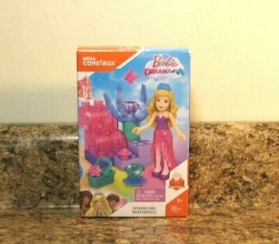Mega Construx Barbie Dreamtopia Sparkling Waterfall Set 25 Pieces NEW - Image 1 of 3