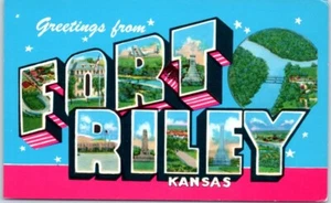 Greetings from FORT RILEY, Kansas KS - Postcard - Picture 1 of 2
