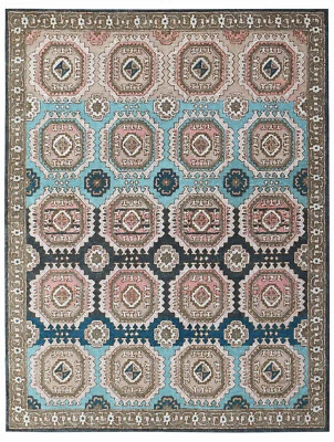 Alfombra de área Akro Bokhara motivo artesanal diseño floral oriental tradicional Foto 1 de 4