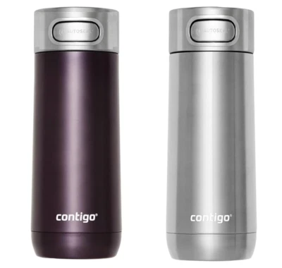 Taza de viaje Contigo Luxe 14 oz, paquete de 2 ciruelas oscuras/acero inoxidable Foto 1 de 2