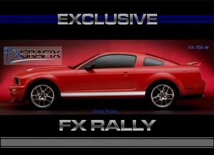 2005 - 2009 Ford Mustang Factory Style & Custom Rally Rocker Stripes by Fxgrafix - Picture 1 of 13