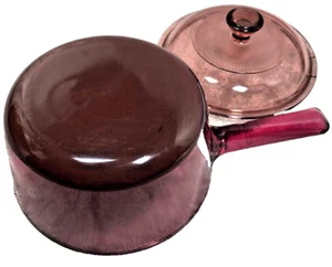 Vision Pyrex Corning Ware Teflon  Non Stick 1  Liter Saucepan Cranberry w/Lid - Picture 1 of 6