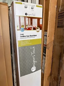 Designer's Touch White Cordless Room Darkening 2 in. Faux Wood Blinds - 59 x 60 - Picture 1 of 4