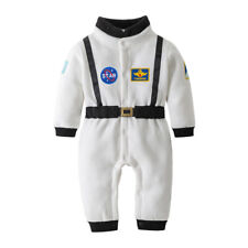 Baby Toddler Boy White Astronaut Fleece Costume Jumpsuit Cosplay Baby Clothes