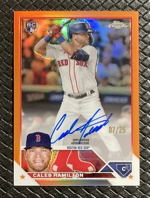 CALEB HAMILTON 2023 Topps Chrome Orange Refractor Rookie Auto /25 Red Sox RC - Image 1 of 2
