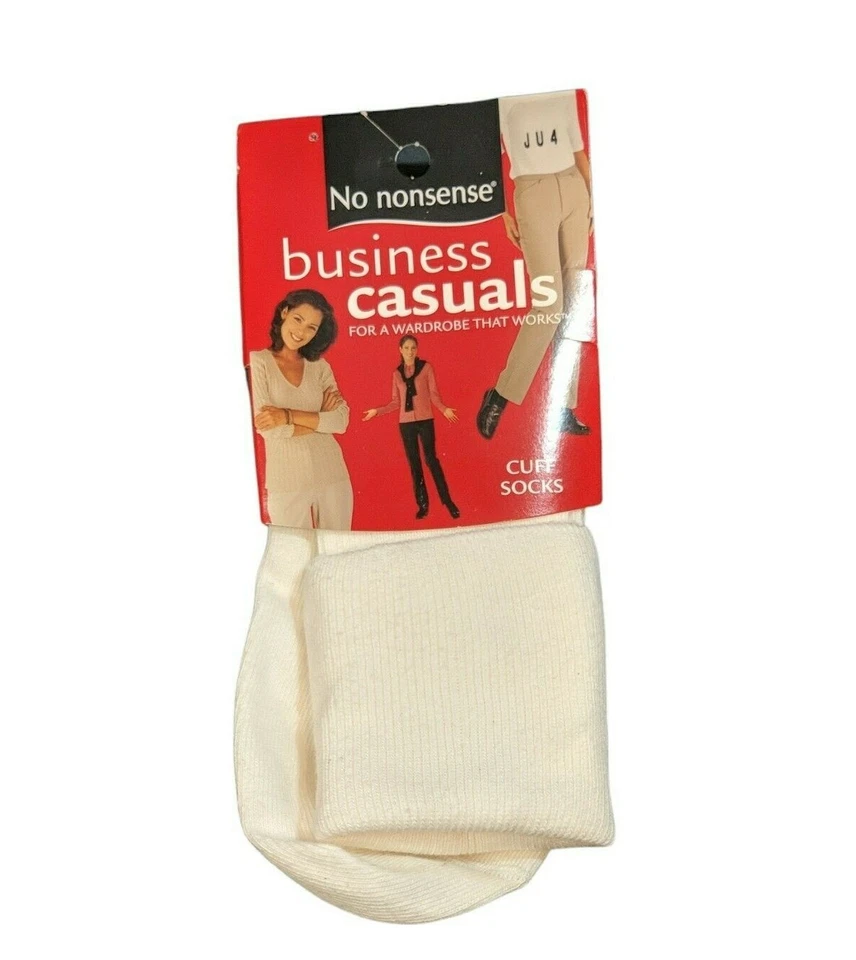 NUEVO CON ETIQUETAS Calcetines Para Mujer Vintage No Nonsense Blancos Hechos en EE. UU. Algodón Nylon Foto 1 de 4