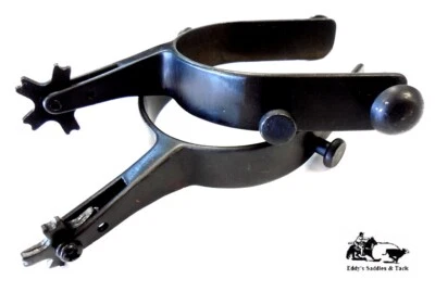 EST Mutton Buster Kids Spurs Offset Shanks Grip Rowels Black Steel from Eddys Tack