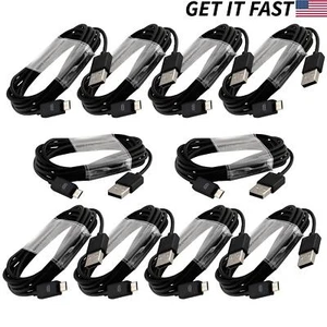 10pcs 6Ft Micro USB Cable Cord Charging Data for Samsung LG Android Black - Picture 1 of 2