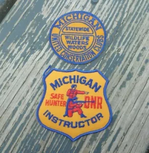 2 Michigan MI Conservation Safe Hunter DNR Instructor Conservation Club Patches - Picture 1 of 1