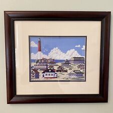 Jean L. Barton Framed Print Lithograph Cape Cod Seashore Ocean Lighthouse 1993